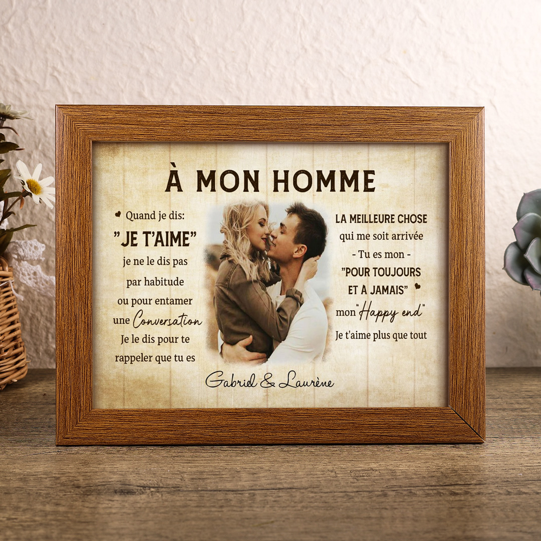 Cadre en bois de Saint-Valentin 2 Prénoms personnalisé avec photo | Jessemade