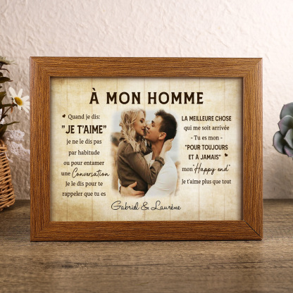 Cadre en bois de Saint-Valentin 2 Prénoms personnalisé avec photo | Jessemade