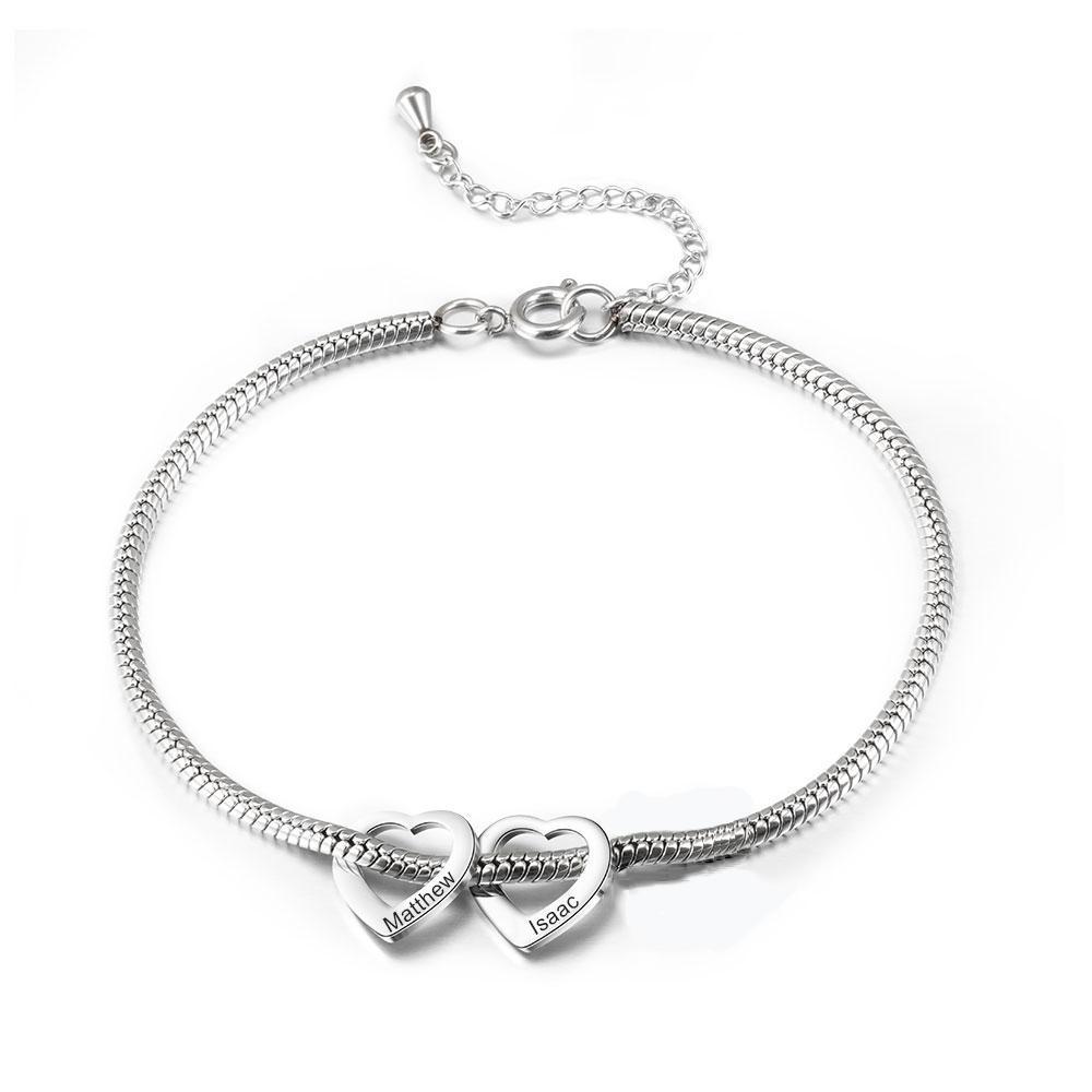 Bracelet Cheville Réglable Prénom Personnalisé Bracelet Coeur Pour Fem