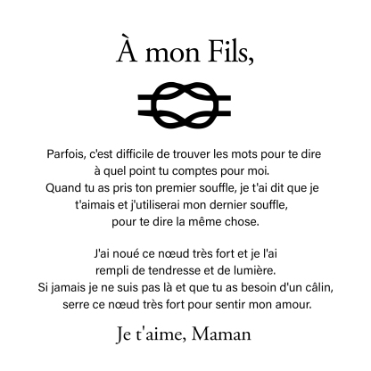 À Mon Fils-Bracelet en Cuir 2 Prénoms Personnalisé