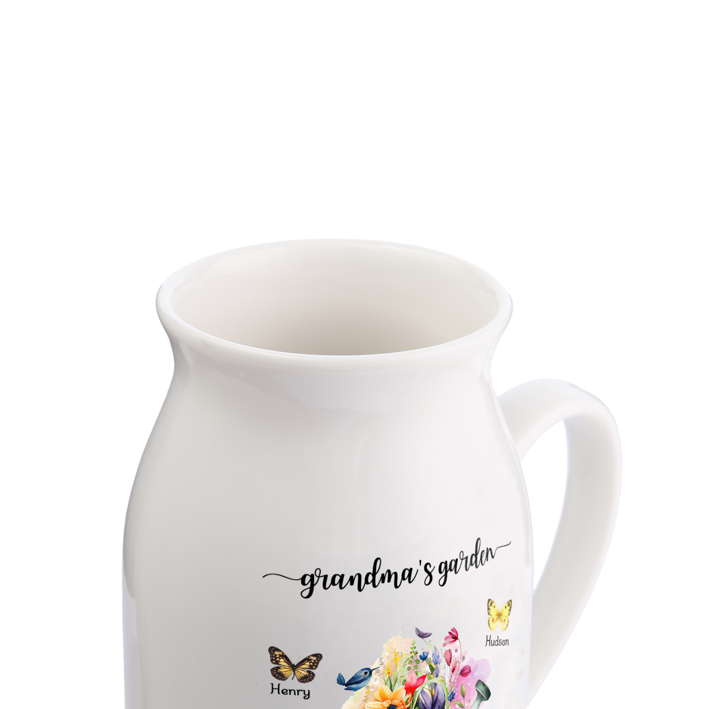Vase à Fleurs 4 Prénoms Personnalisés avec 1 Texte Décoration de la Maison