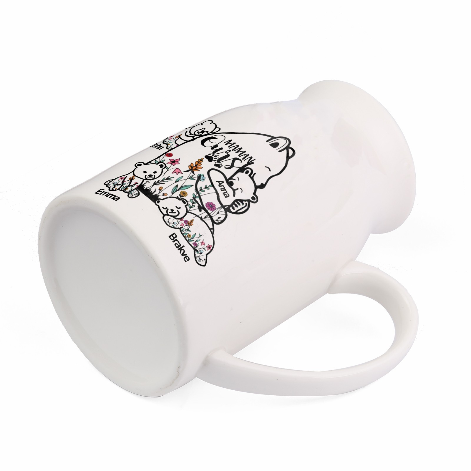 Vase à Fleurs Ours 4 Prénoms Personnalisés avec Texte Décoration de la Maison