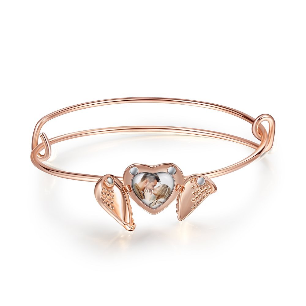 Bracelet Photo Personnalisée avec Cœur Breloque