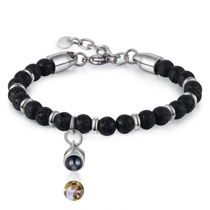 Bracelet Homme Projection de Pierres Photo Personnalisée