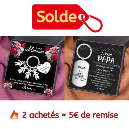 À ma Maman - Porte-Clés 4 Prénoms Personnalisé Avec Breloques 4 Enfants