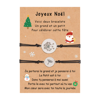 Jessemade FR 2PCS Ensemble de Bracelets Pissenlit Cadeau Noël