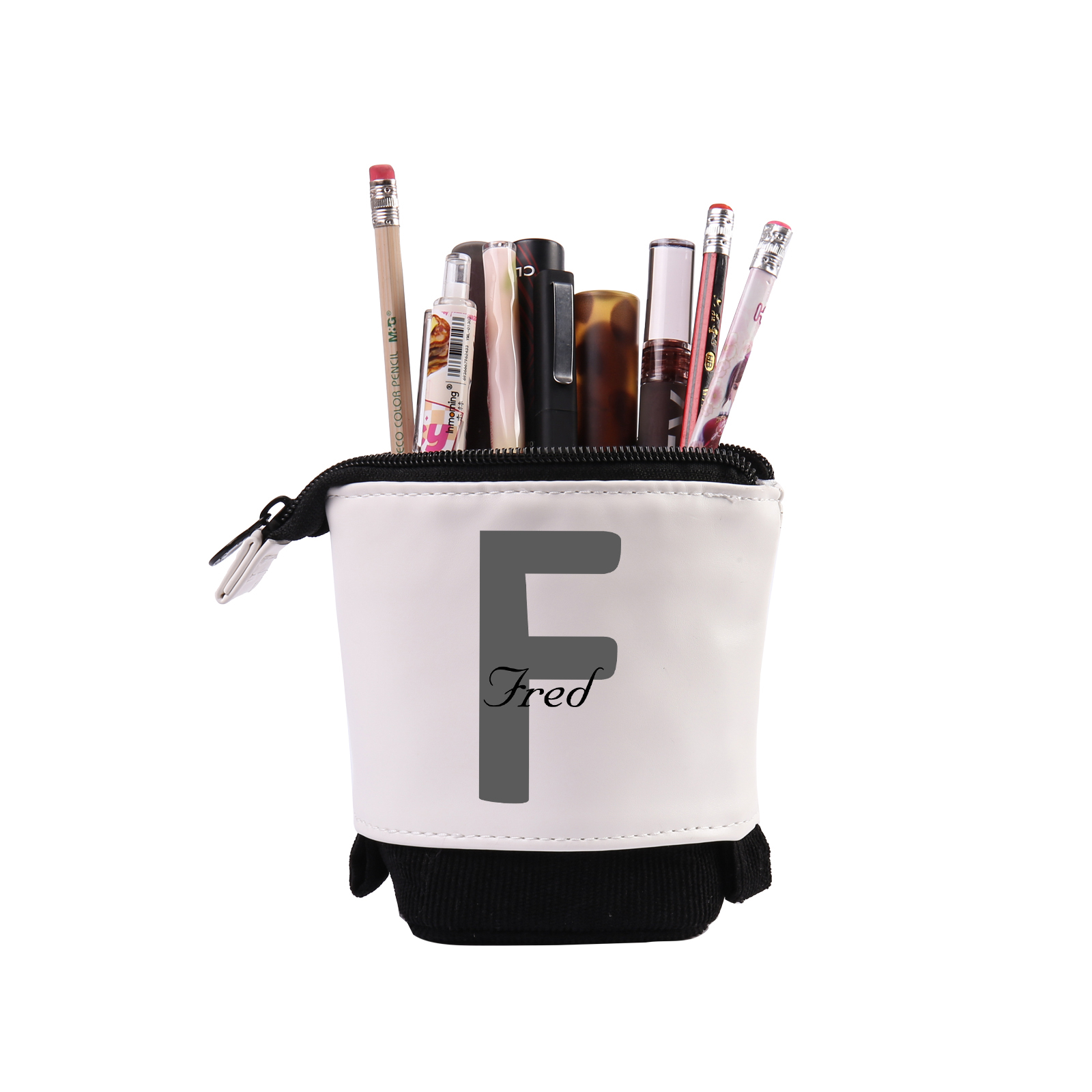 Jessemade FR Trousse scolaire Étui à Crayons Prénom et Lettre Personnalisés Pochette à Crayons Sac à Crayons