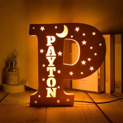 Lampe de chevet LED 26 lettres prénom personnalisé | Jessemade