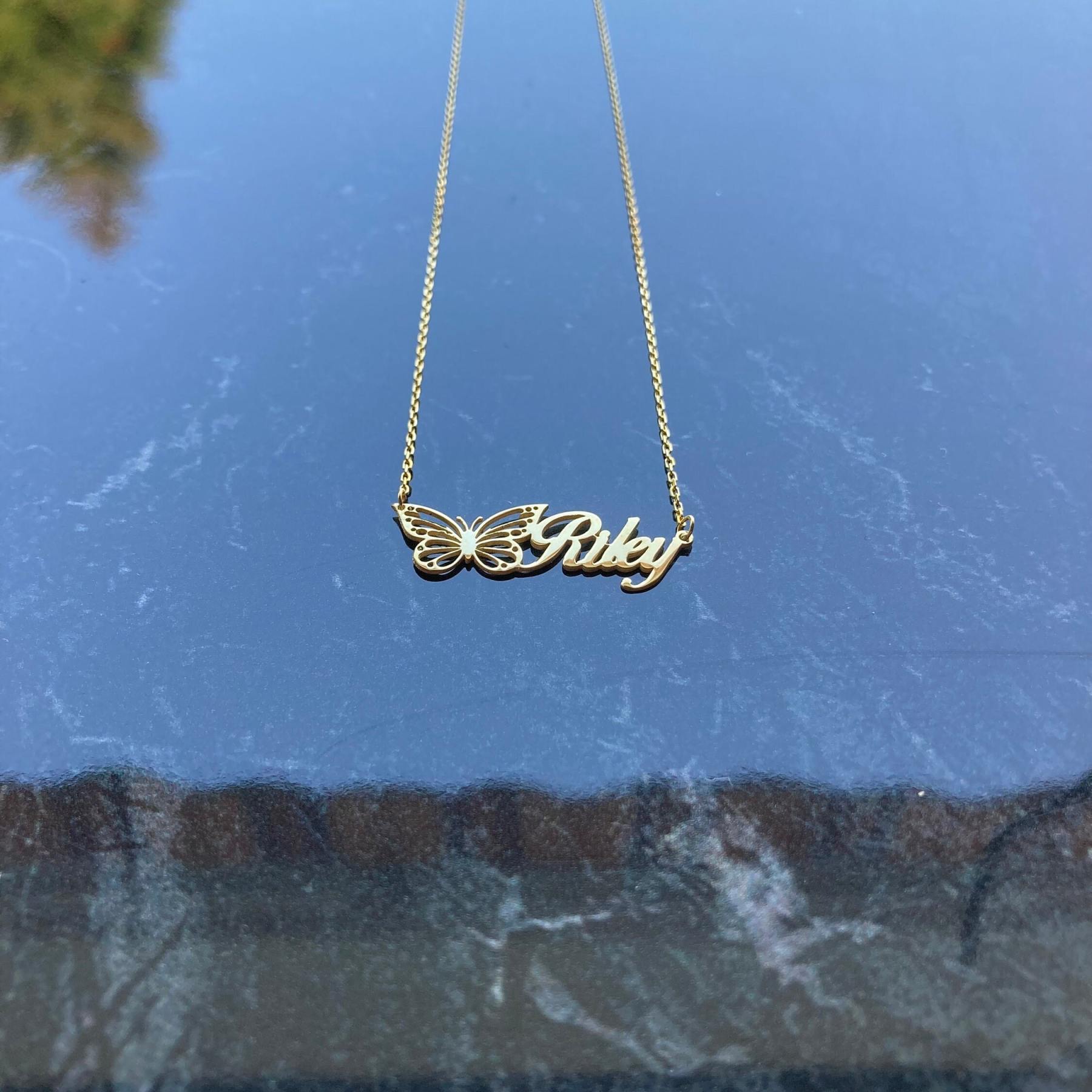 Collier Prénom Personnalisés Papillon