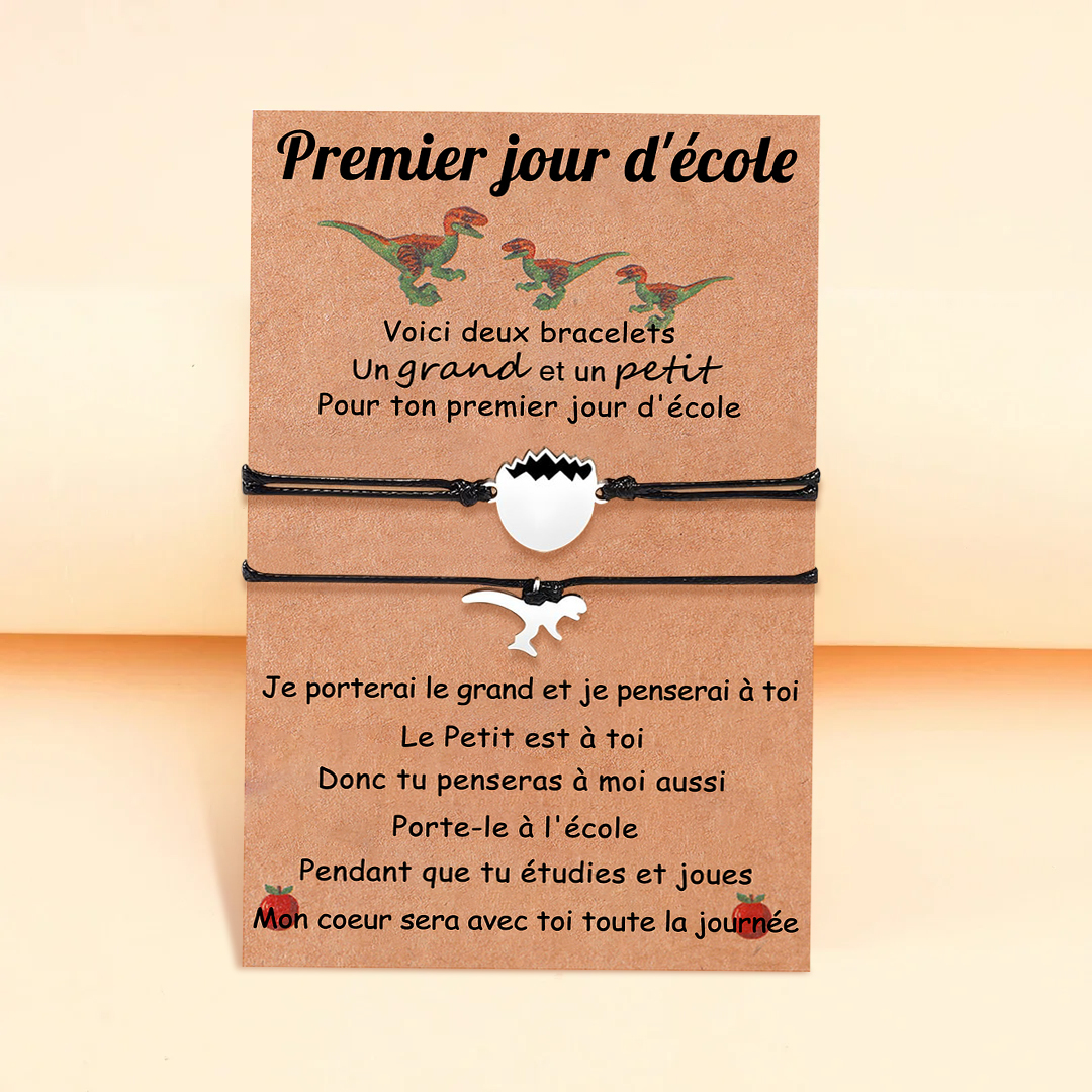 2PCS Ensemble de Bracelets Dinosaure Bracelet en Commun Cadeau Rentrée Scolaire|Jessemade