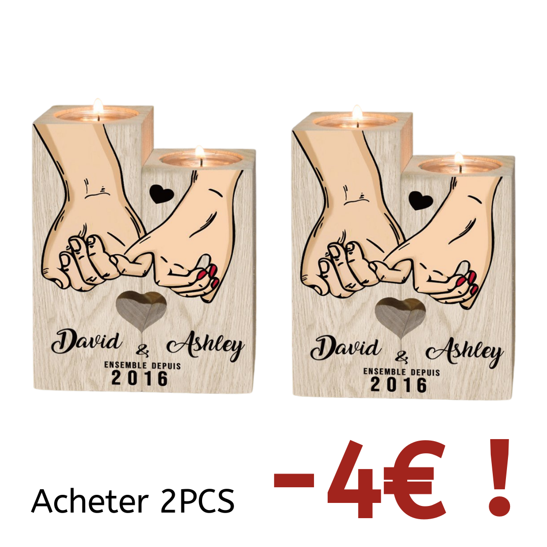 Bougeoirs en Bois promesse pinky sans bougie