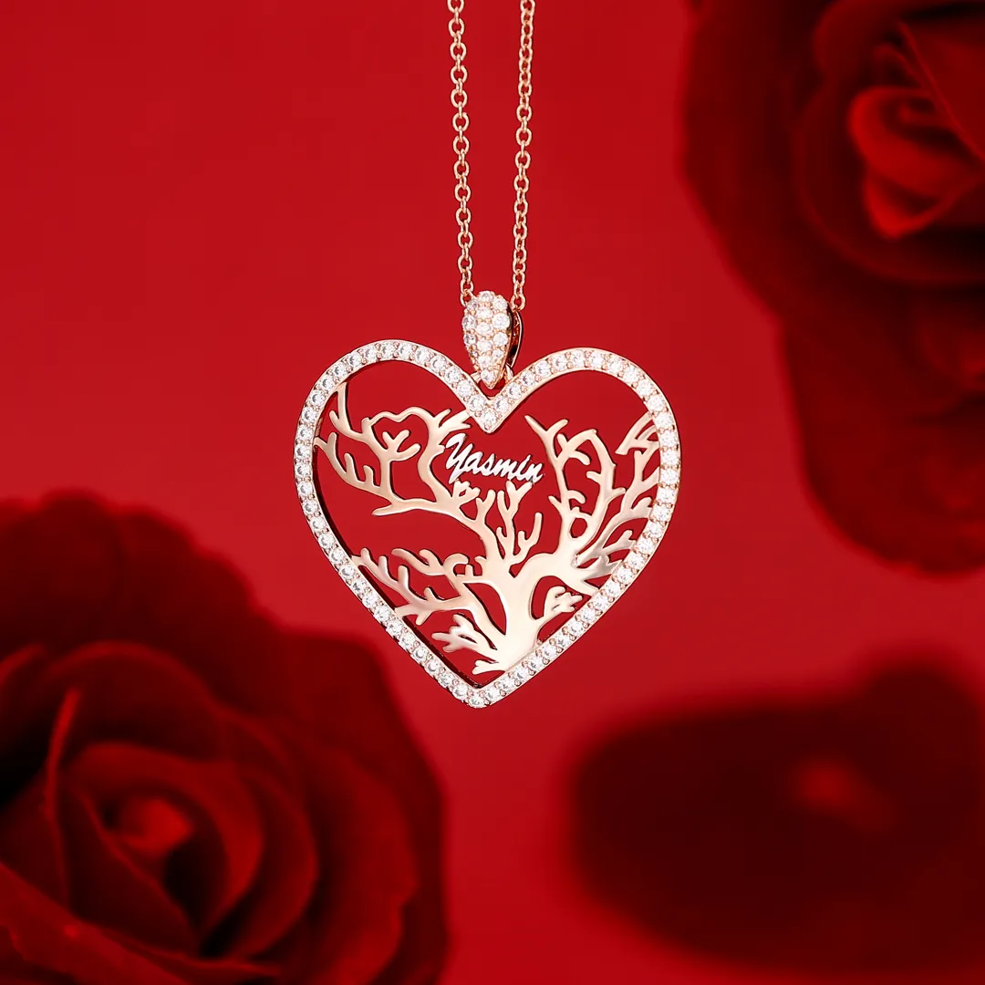 À ma Mamie - Collier Pendentif Arbre de vie Arbre généalogique 1-4 Prénoms