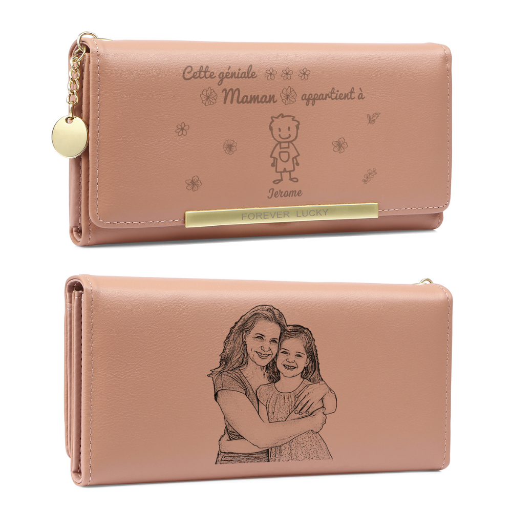 Portefeuille Femme Personnalisé – Cadeau Unique pour Maman, Fête des Mères | Jessemade