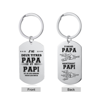 À mon Papa-Porte-Clés Pieds Bébé 3 Prénoms Personnalisés Porte Clés gravés | Jessemade