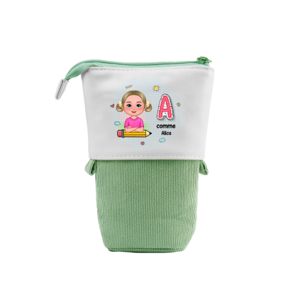 Trousse Personnalisée avec 1 Prénom et 1 Initiale – Cadeau pour Enfants, 4 Couleurs | Jessemade