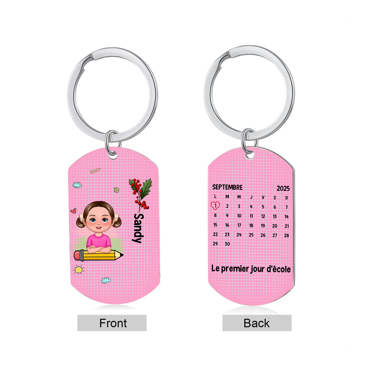 [Copy]À mon Papa-On a accroché le meilleur Papa Porte-Clés 4 Prénoms Personnalisés