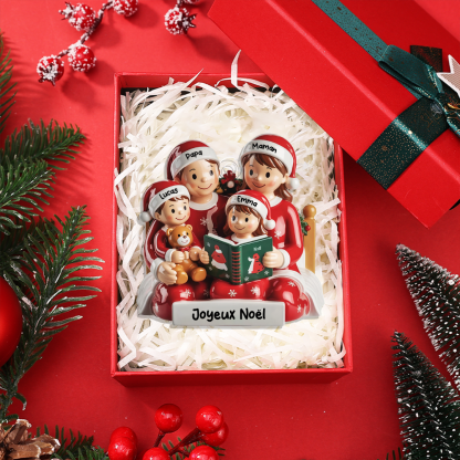 Décoration de sapin personnalisée famille à 2 enfants, cadeau de Noël | Jessemade