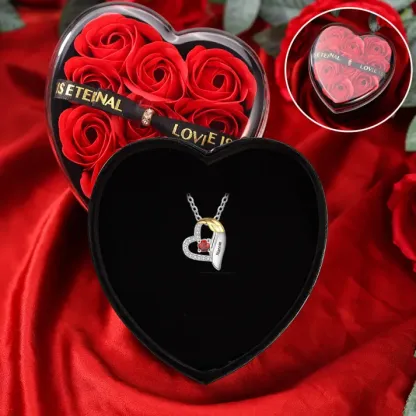Collier cœur et aile Personnalisé 1 Prénom et Pierre de Naissance Coll