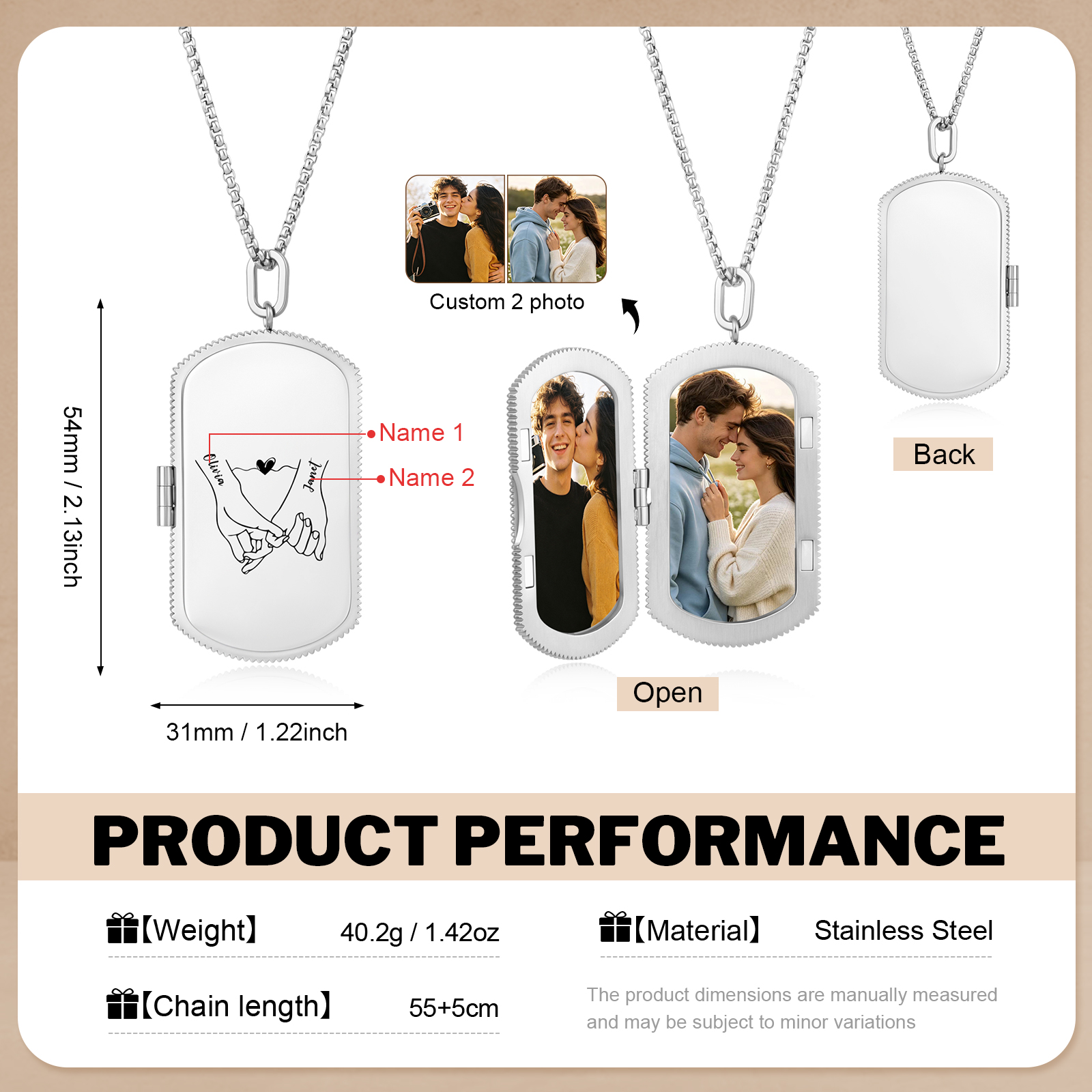 Collier Pendentif Militaire avec Photo Personnalisée, Cadeau d’Anniversaire pour Lui
