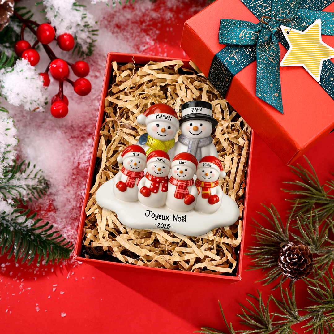 Décoration Sapin Noël Personnalisé Famille 2-12 Bonhommes