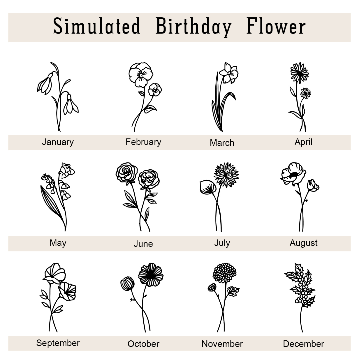 Portefeuille Femme Prénom et Texte Personnalisés avec Fleurs de naissance Porte-Monnaie Carte