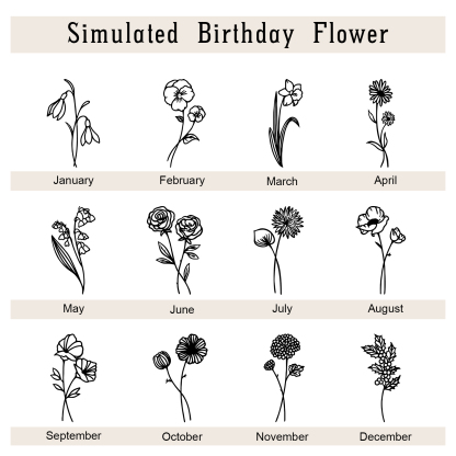 Portefeuille Femme Prénom et Texte Personnalisés avec Fleurs de naissance Porte-Monnaie Carte