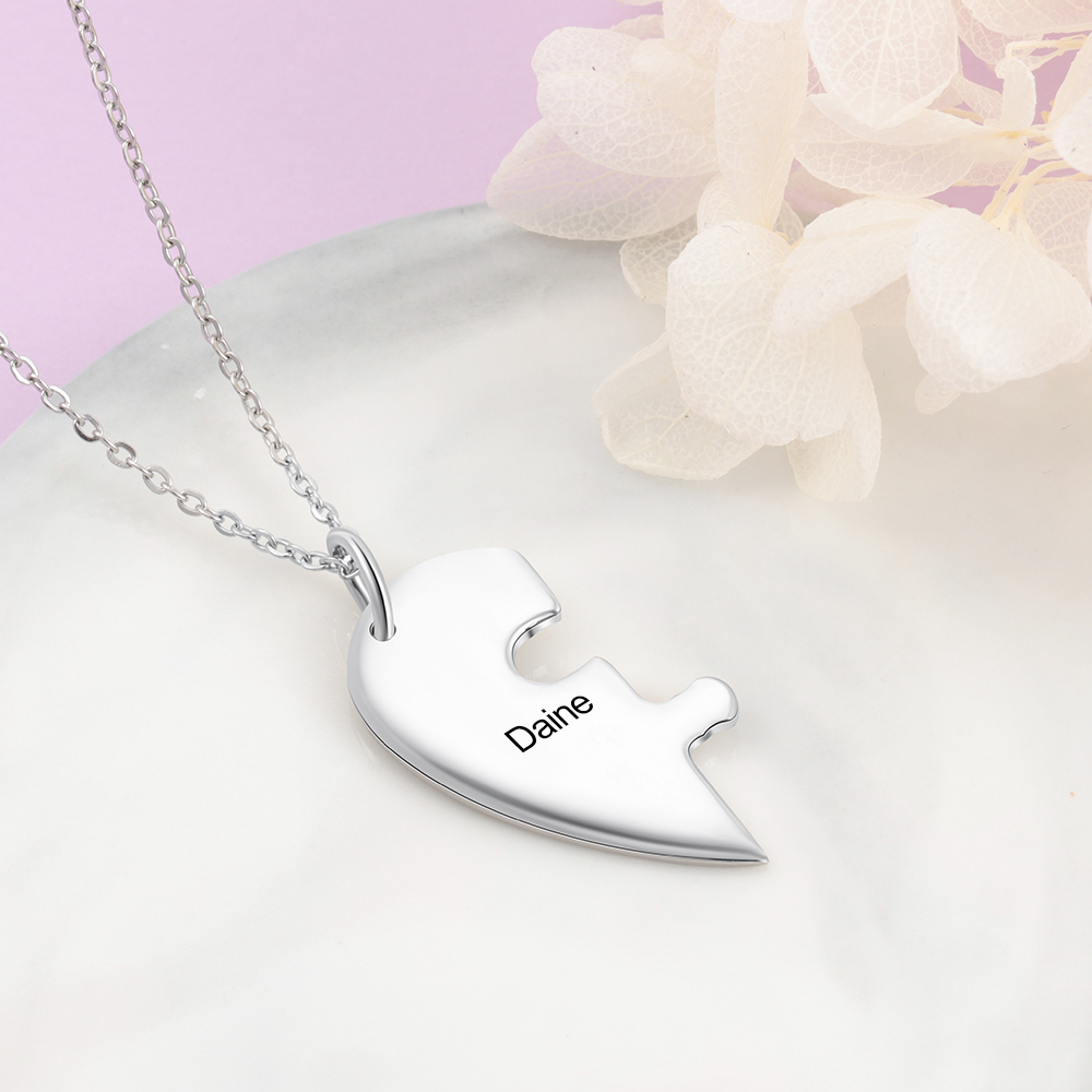 Collier Personnalisé avec 2 Prénoms Collier Coeur pour Couple|Jessemade