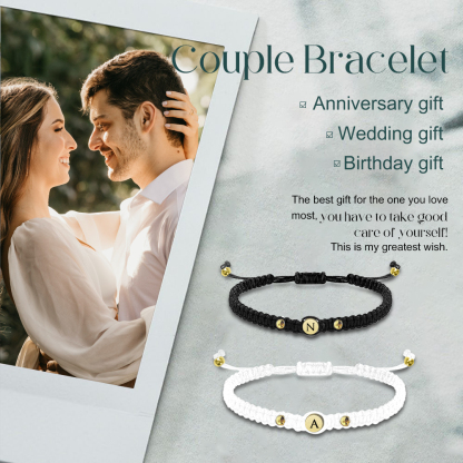 2PCS Bracelet Initiale avec 2 Lettres Personnalisées pour Couple｜Jessemade