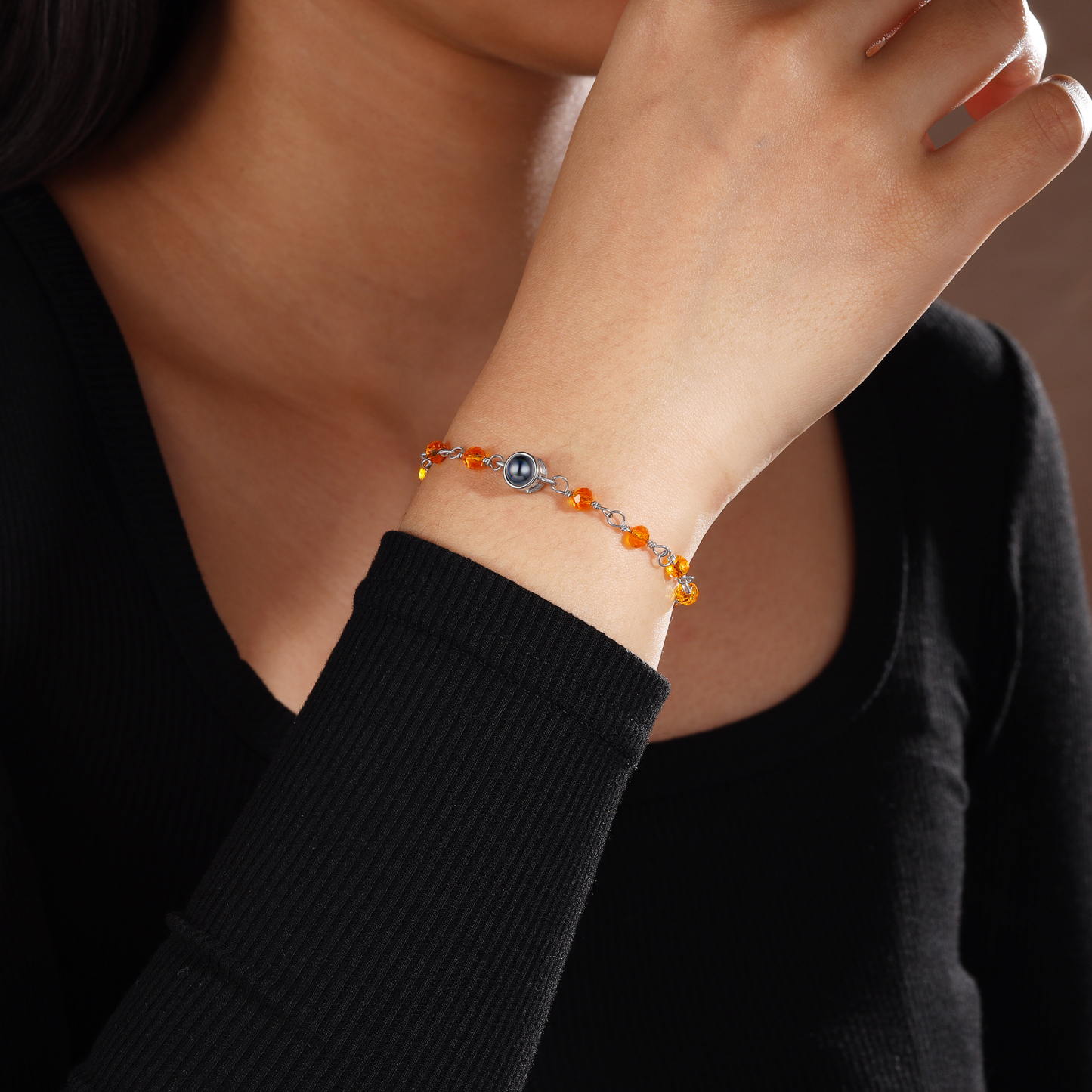 Bracelet Perlé Personnalisé avec Photo Bracelet Photo Projection｜Jessemade