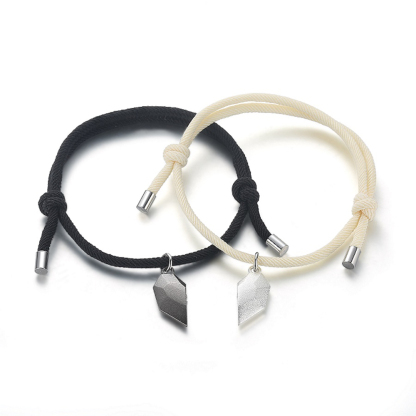 2PCS Bracelet Initiale corde 2 lettres personnalisées pour couple｜Jessemade