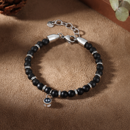 Bracelet Homme Projection de Pierres Photo Personnalisée