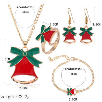 [Copy]Set de Boucles d'Oreilles et Collier de Noël Flocon de Neige avec Cristaux Rouge et Vert Cadeau pour femme | Jessemade