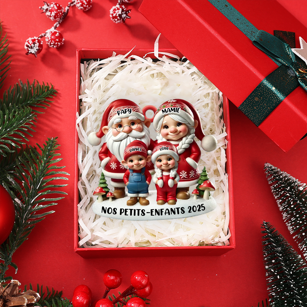 Décoration de Noël personnalisée 2 à 8 prénoms Ornement de sapin Cadeau Noël pour Papy et Mamie | Jessemade