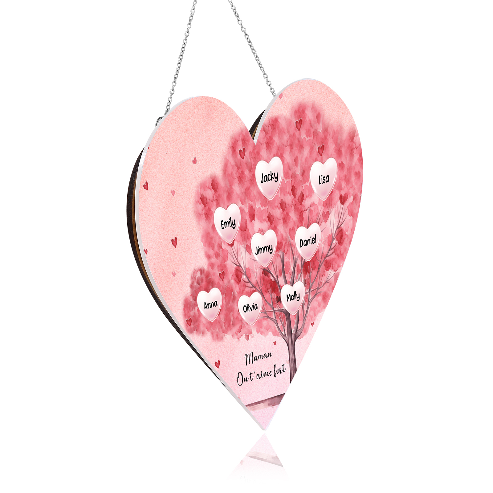 À Maman/Mamie - Veilleuse Cœur Arbre Décoration 8 Prénoms Personnalisés avec 1 Texte