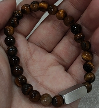 Bracelet Pierres Oeil de Tigre Brun Bracelet Homme en pierre naturelle | Jessemade 