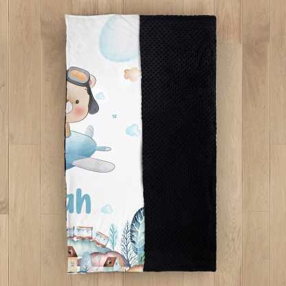 Couverture plaids polaire pilote 1 Prénom Personnalisé pour enfant