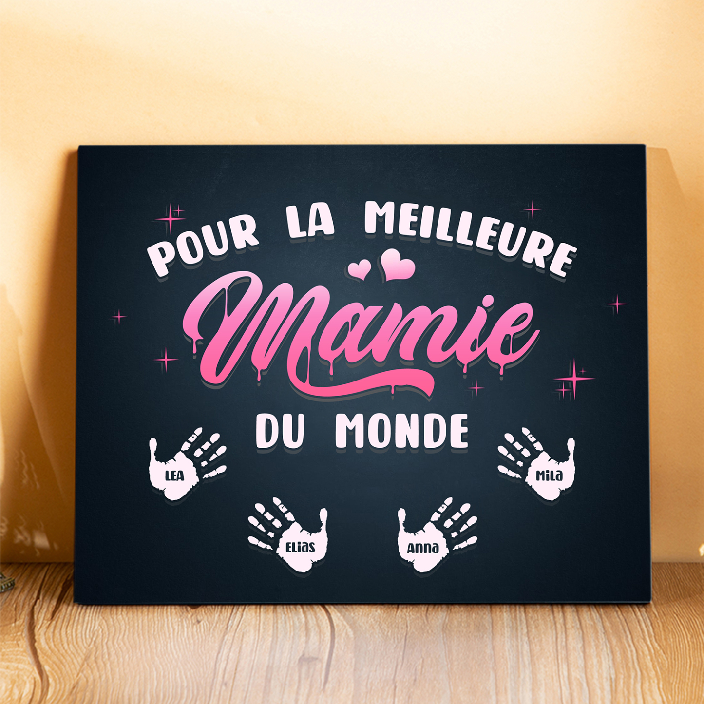 À ma Mamie - Cadre en Bois Arbre 1-6 Prénoms Personnalisés