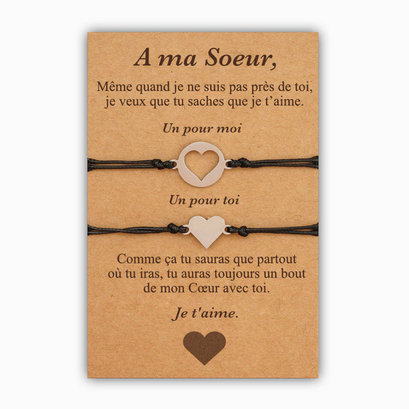 À Ma Sœur-Bracelet Coeur｜Jessemade