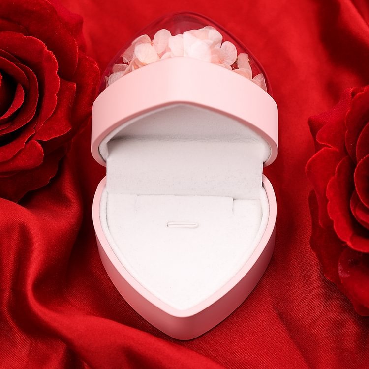 Boîte en Forme de Cœur Cadeau de Boîte à Bijoux Rose Enchantée