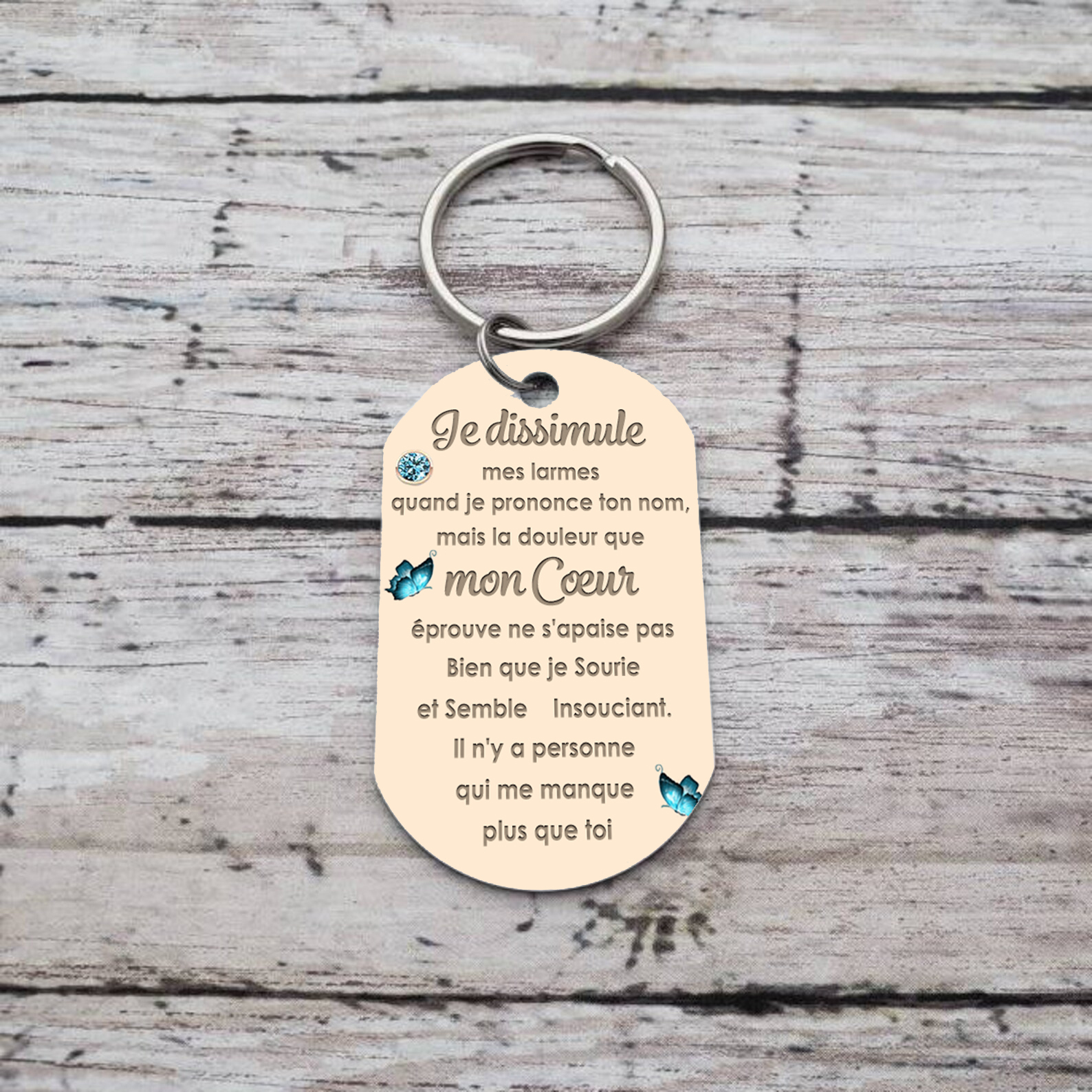 Porte-Clés Commémoratif 1 Prénom et Photo Personnalisés avec Date