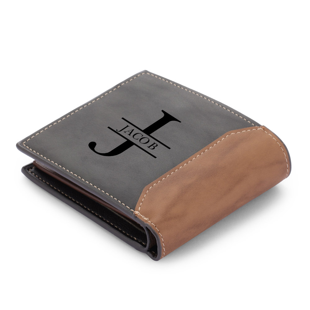 Portefeuille 1 Prénom Personnalisé avec Photo et Lettre Homme Porte-Monnaie Carte | Jessemade