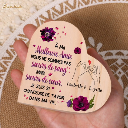 À Ma Meilleure Amie - Bougeoir en Bois sans bougie 2 Prénoms Personnalisés