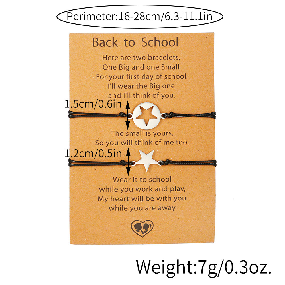 2PCS Ensemble de Bracelets Étoile Bracelet en Commun Cadeau Rentrée Scolaire Premier jour d’école｜Jessemade