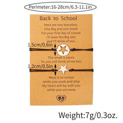 2PCS Ensemble de Bracelets Étoile Bracelet en Commun Cadeau Rentrée Scolaire Premier jour d’école｜Jessemade