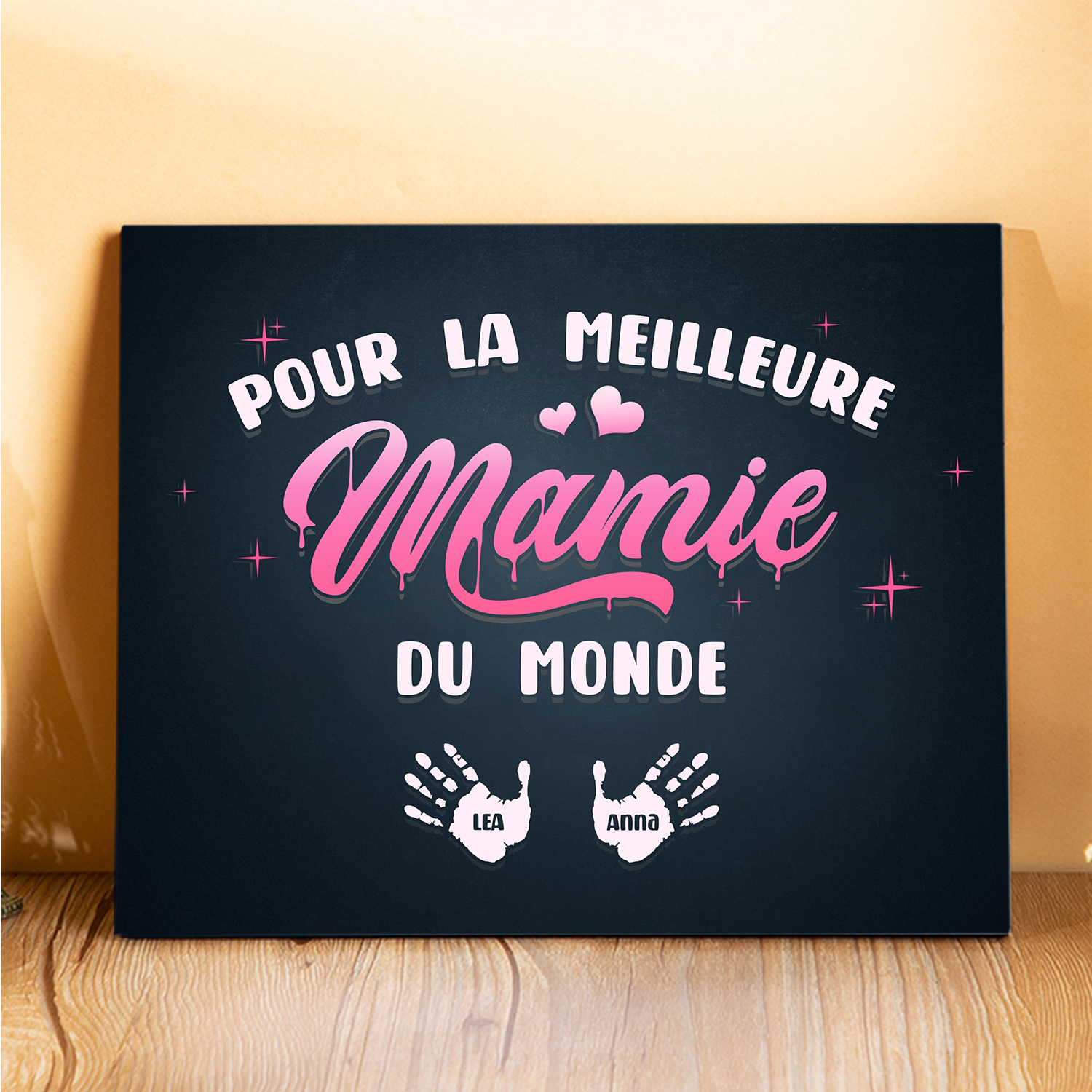 À ma Mamie - Cadre en Bois Arbre 1-6 Prénoms Personnalisés