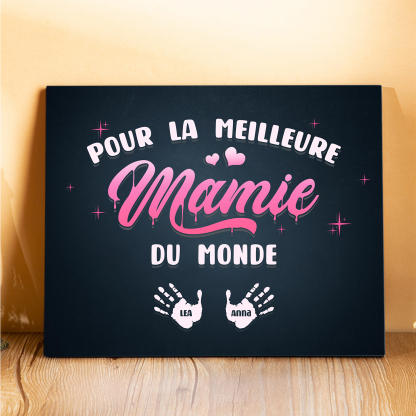 À ma Mamie - Cadre en Bois Arbre 1-6 Prénoms Personnalisés