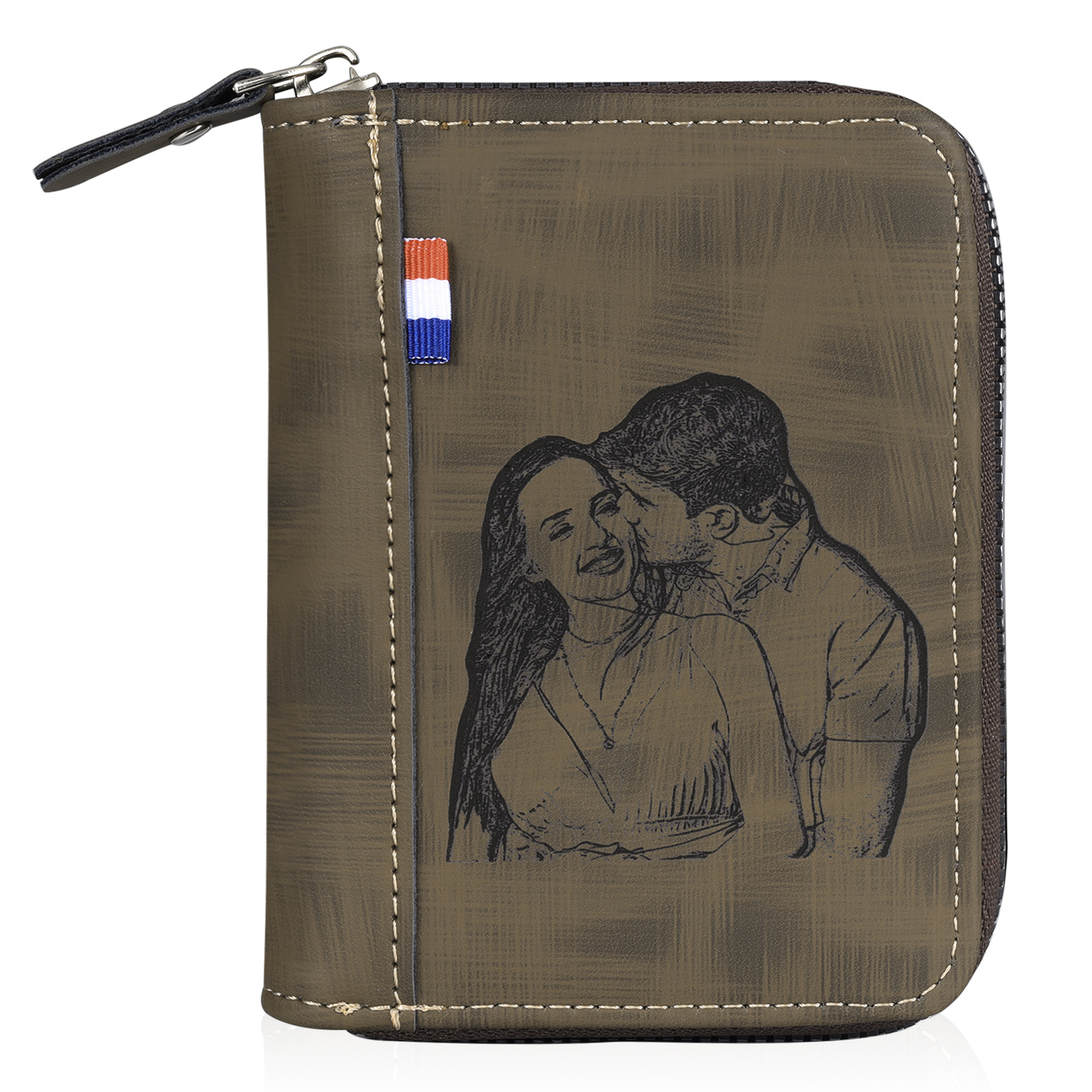 Portefeuille Classique 1 Prénom et Lettre Personnalisés avec Photo Porte-Monnaie Carte