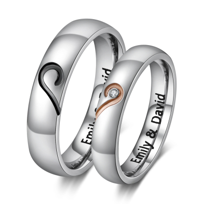 Bague Couple 2 Prénoms Personnalisés Alliance Bague Homme