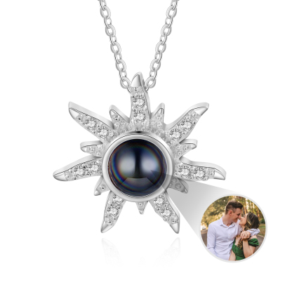 Collier Flocon de Neige Projection de Pierres 1 Photo Personnalisée Collier pour Femmes | Jessemade