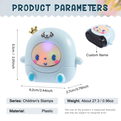 Tampon Encre Noire Prénom Personnalisé - Cadeau Rentrée Scolaire pour Enfants